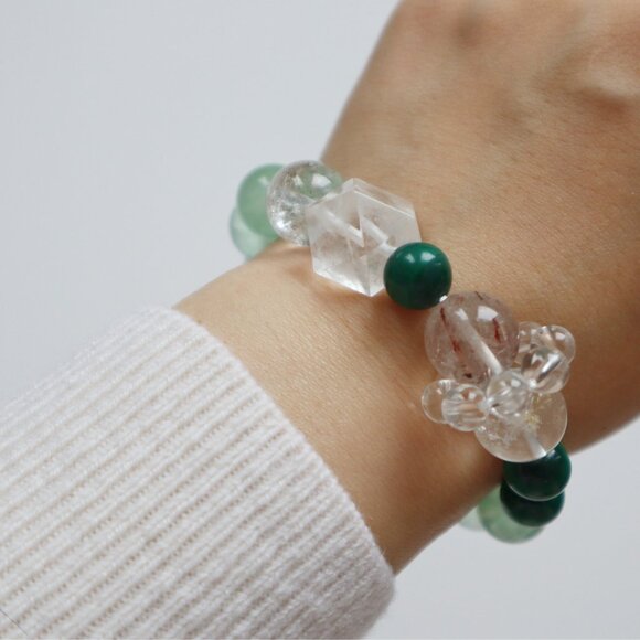 Handmade Green Red Phantom Quartz Malachite - Picture 4 of 5